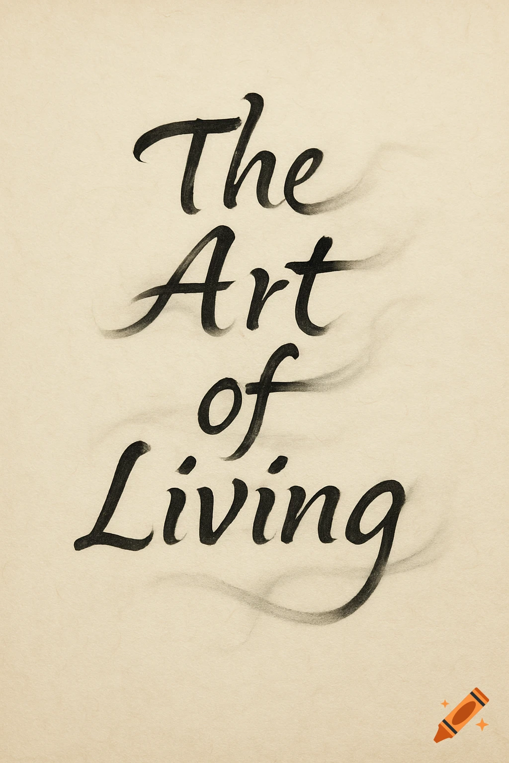 Black calligraphic script reading "The Art of Living" on a textured light beige background.