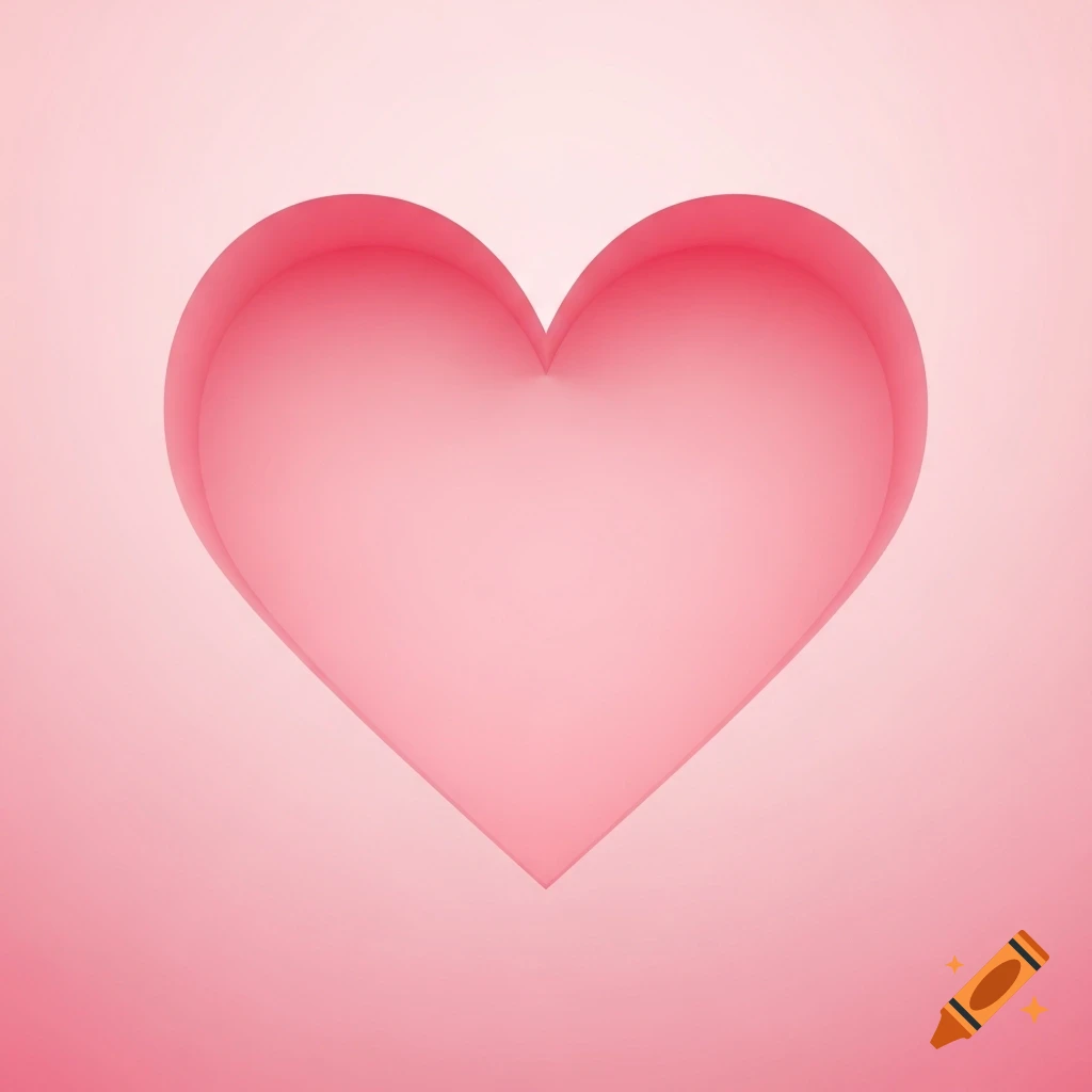 A large pink heart shape cut out from a lighter pink background, with soft fading edges in a minimalist style.