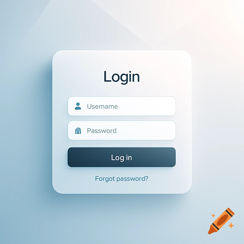 A clean, modern login interface with fields for username and password, a 'Log in' button, and a 'Forgot password?' link.