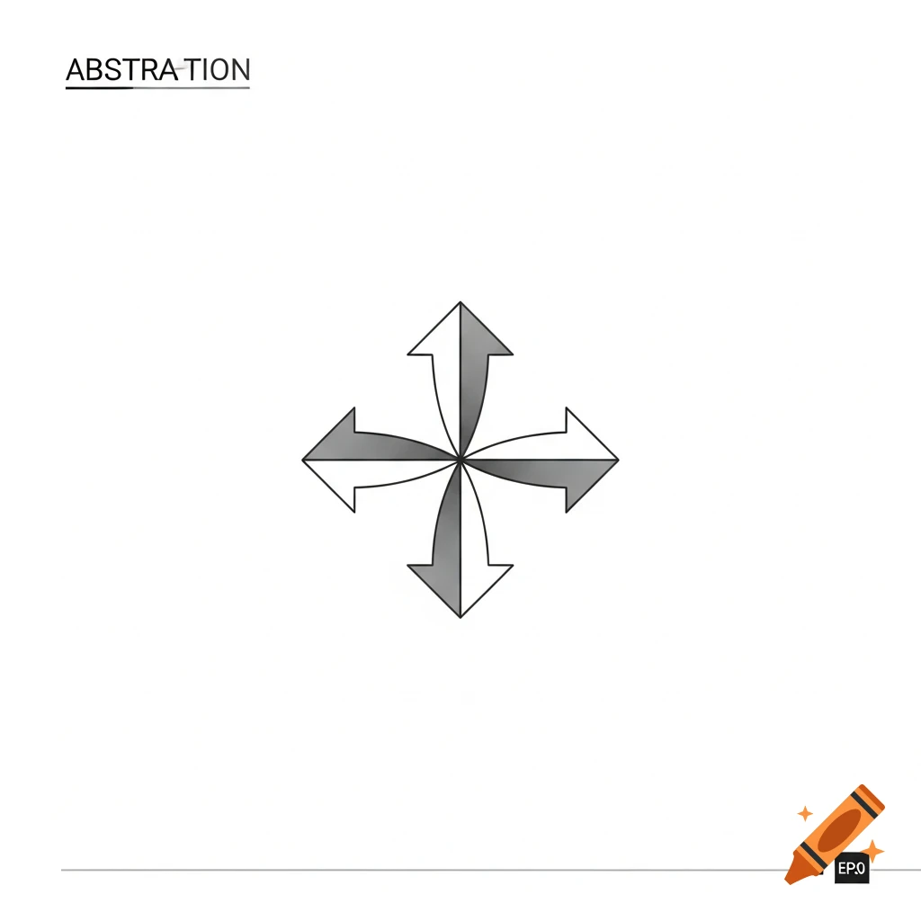 A simple gray and white icon of four arrows pointing outwards from a central point, forming a cross shape, on a white background.