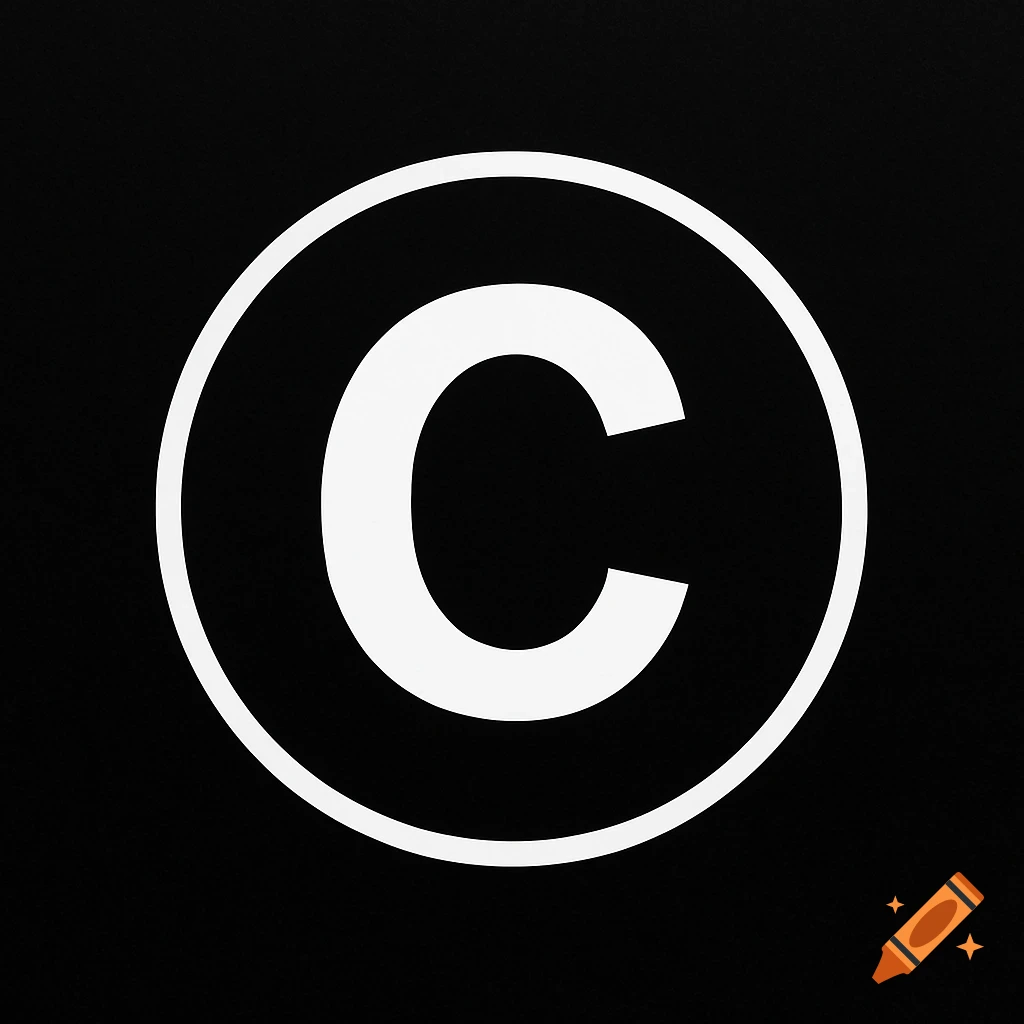 A white capital letter C within a white circular outline against a black background.