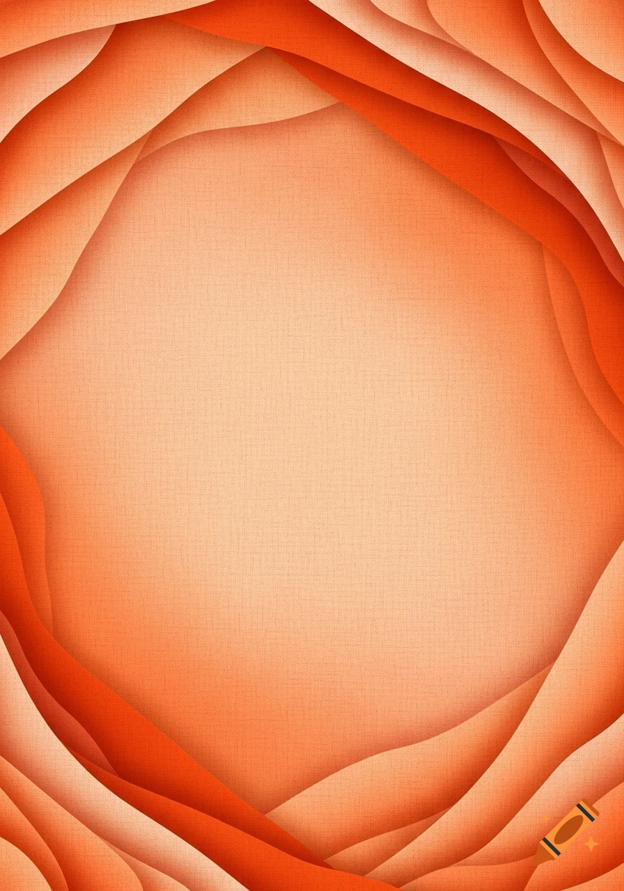 Abstract background with overlapping wavy layers in shades of orange and persimmon, featuring a subtle canvas texture.