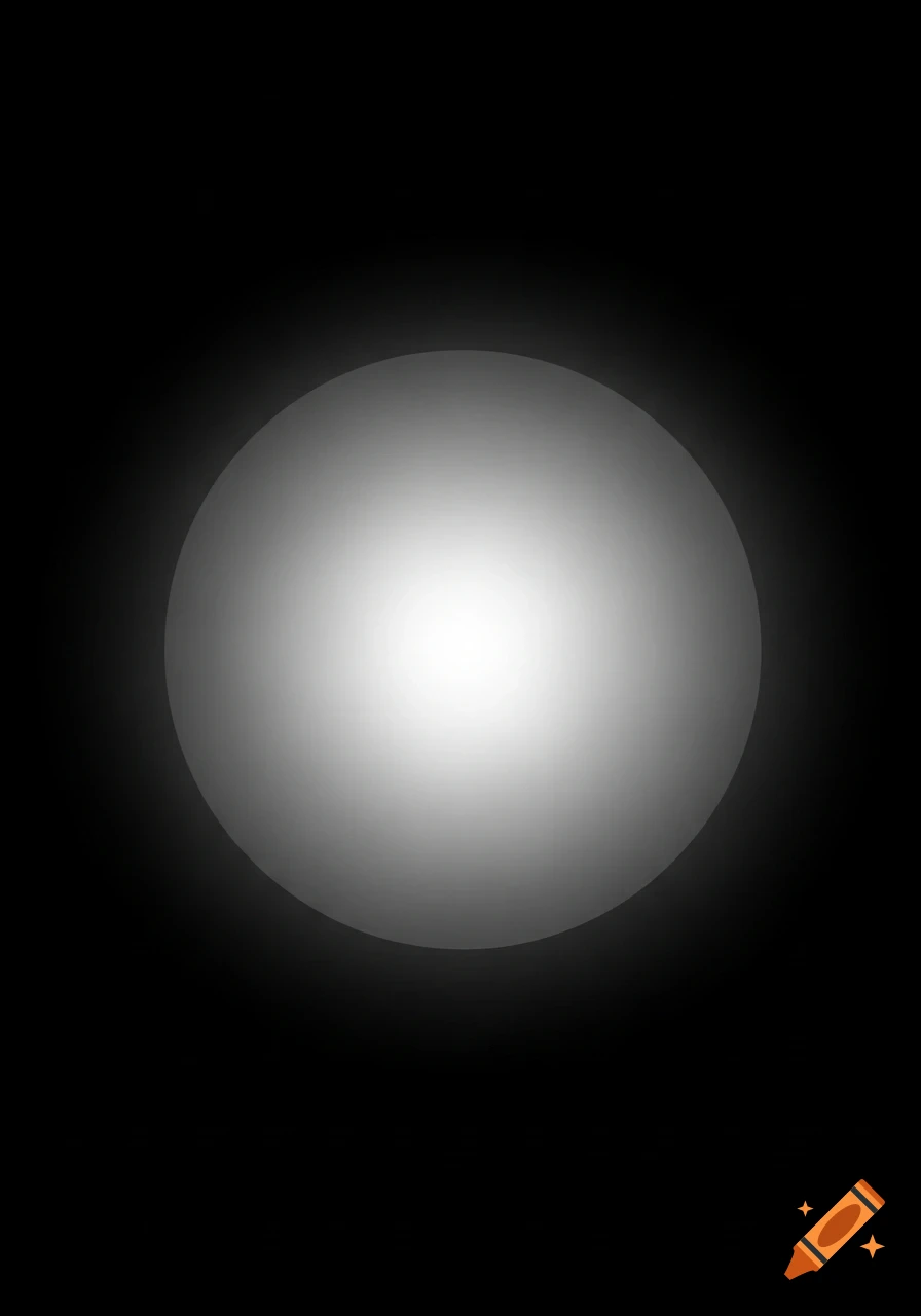A white gradient circle centered on a black background.