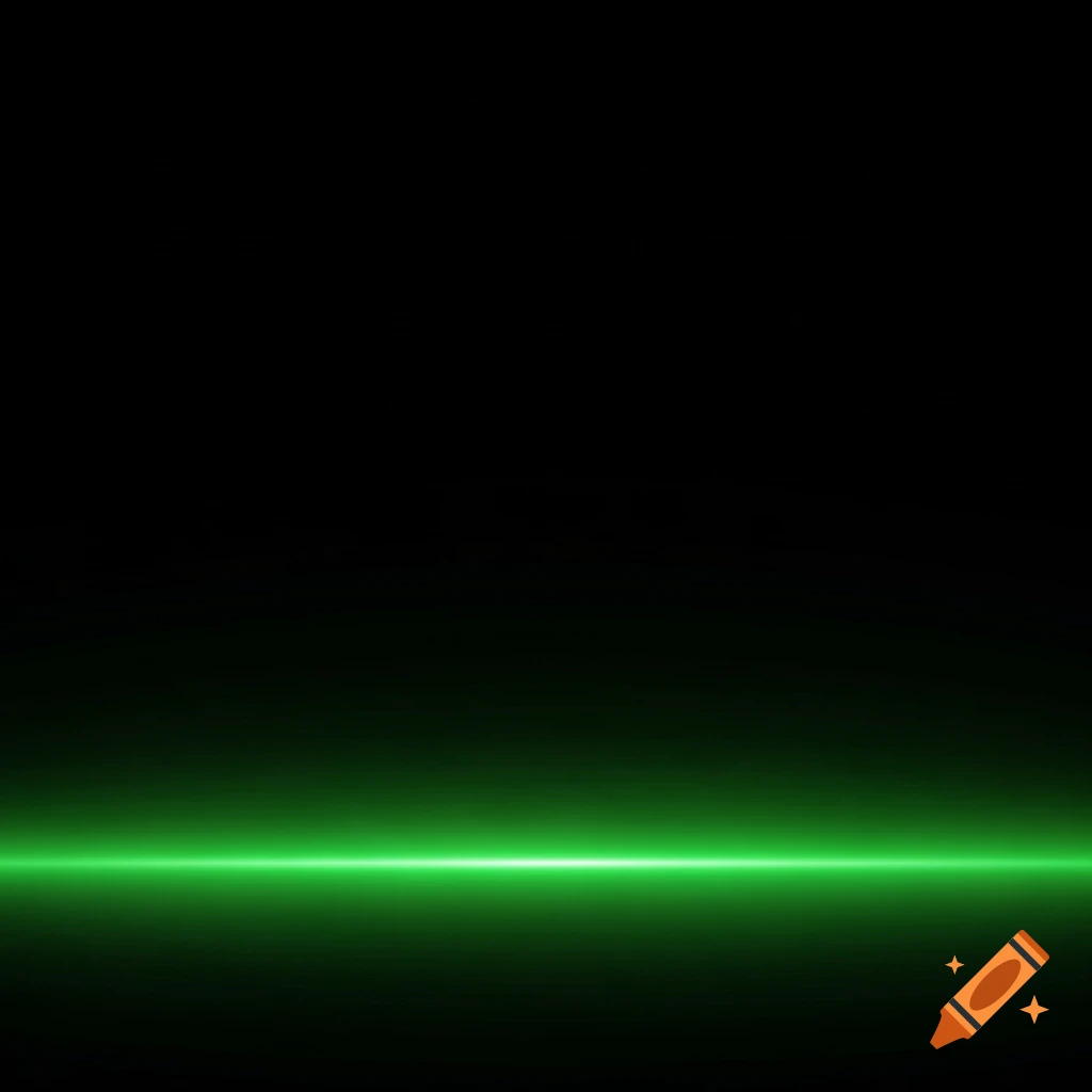 A minimalist background featuring a bright green horizontal line across the bottom, set against a dark black expanse.