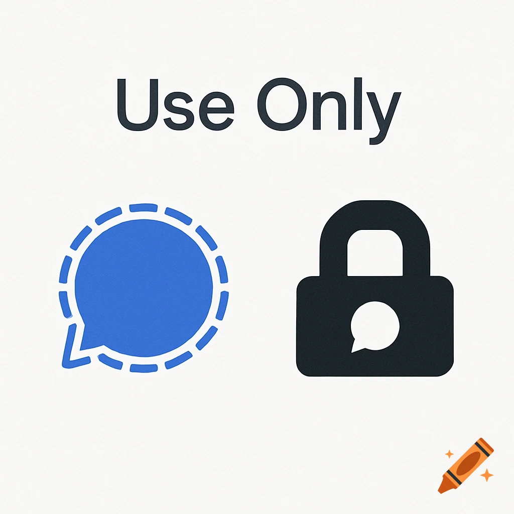 The Signal messenger logo and Threema logo with the text 'Use Only' above them on a light background.