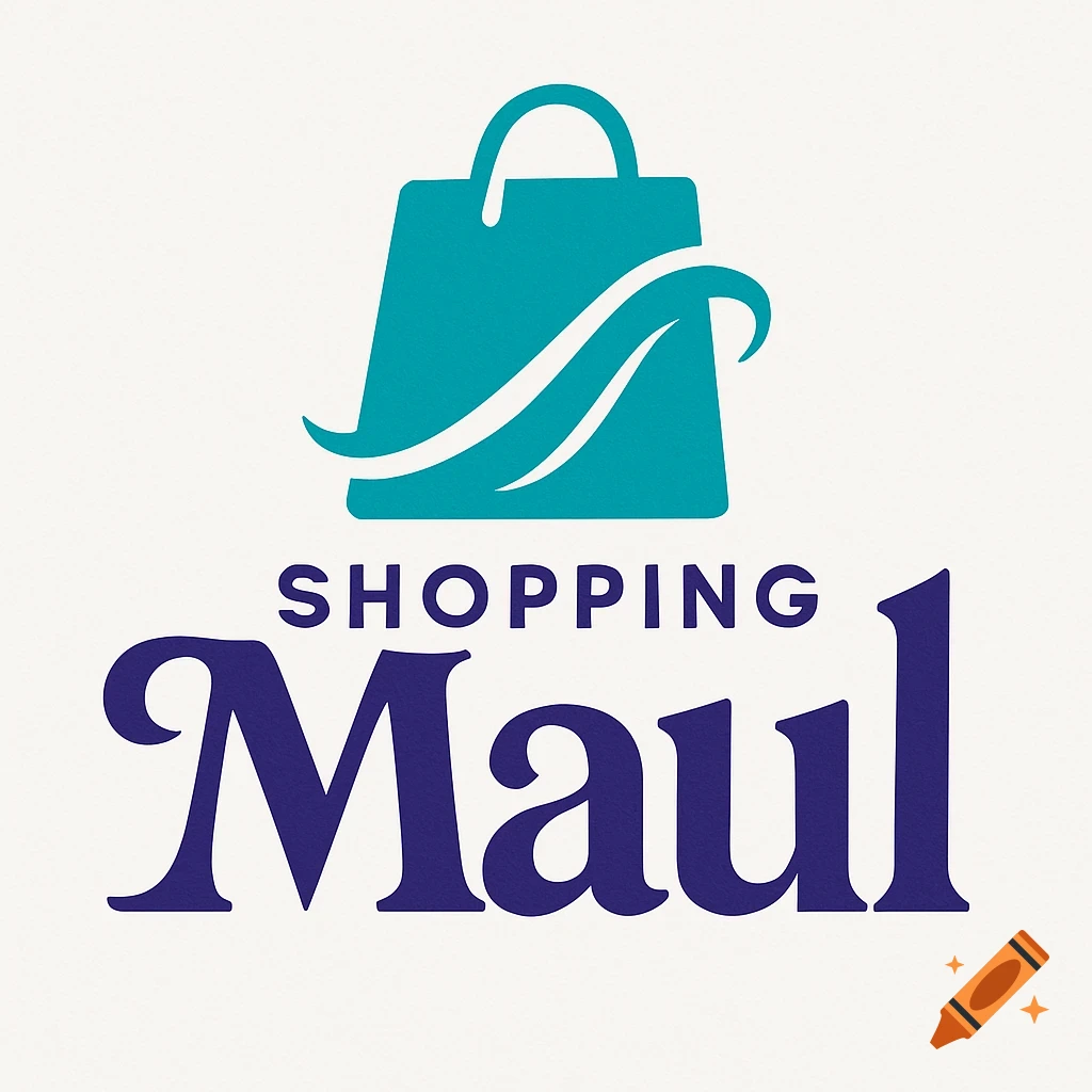 A logo featuring a teal shopping bag icon with a wavy line, above the blue text 'SHOPPING Maul' on a light background.