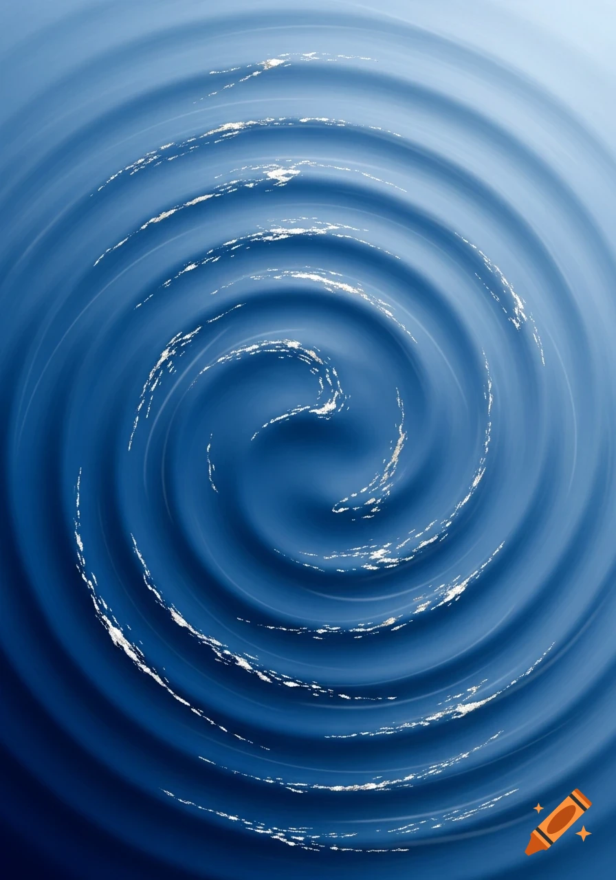 Abstract blue swirling pattern with white highlights, resembling water ripples.