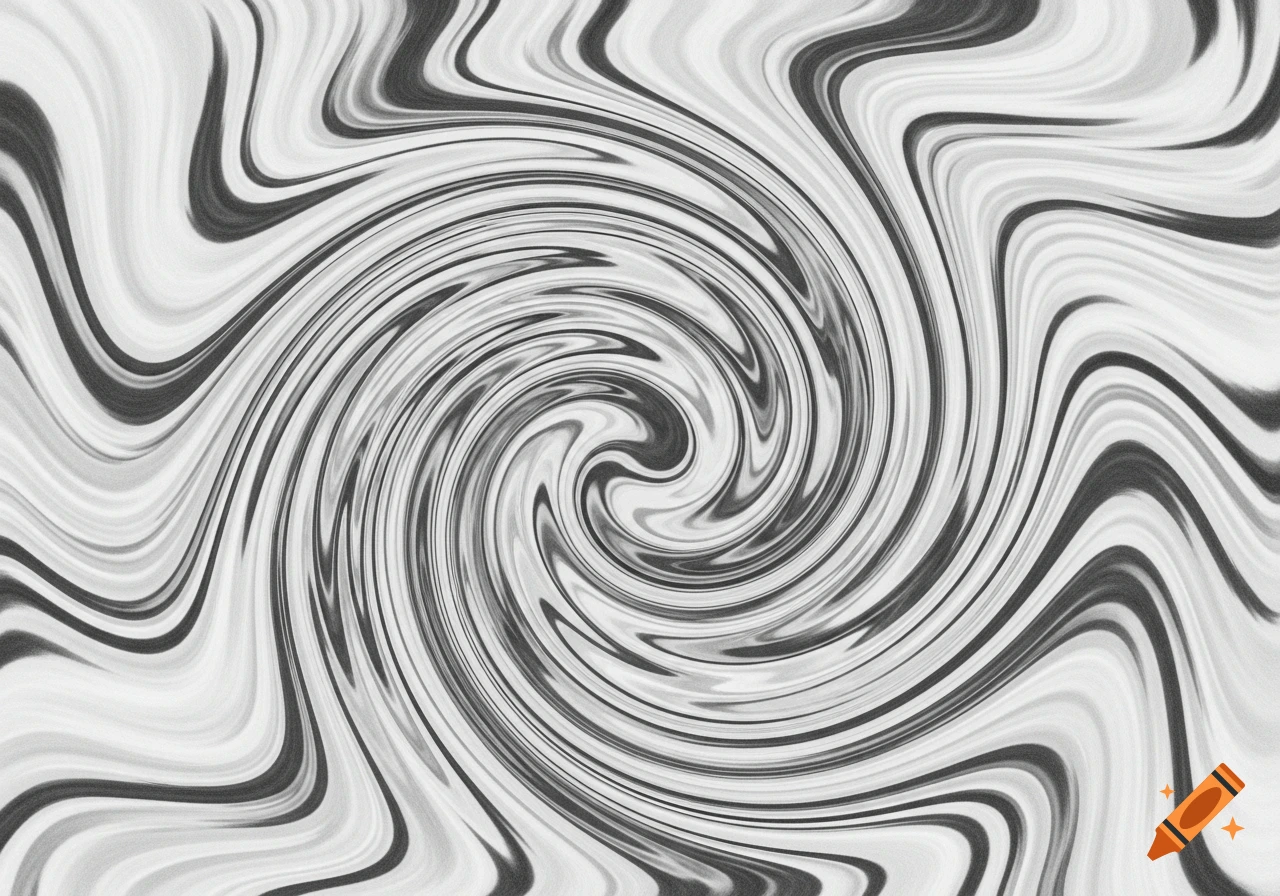 A black and white abstract swirl pattern.
