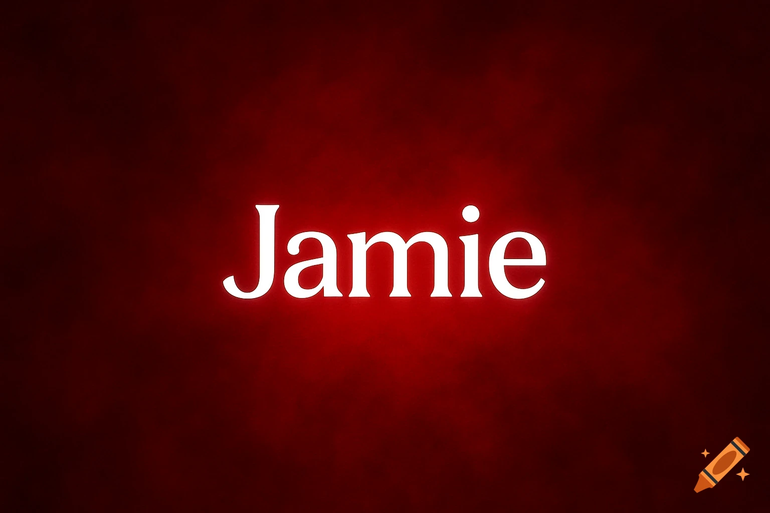 White glowing text spelling 