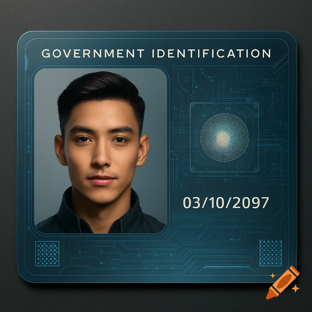 Psi Id Photorealistic government ID card with a young man's portrait and the ...