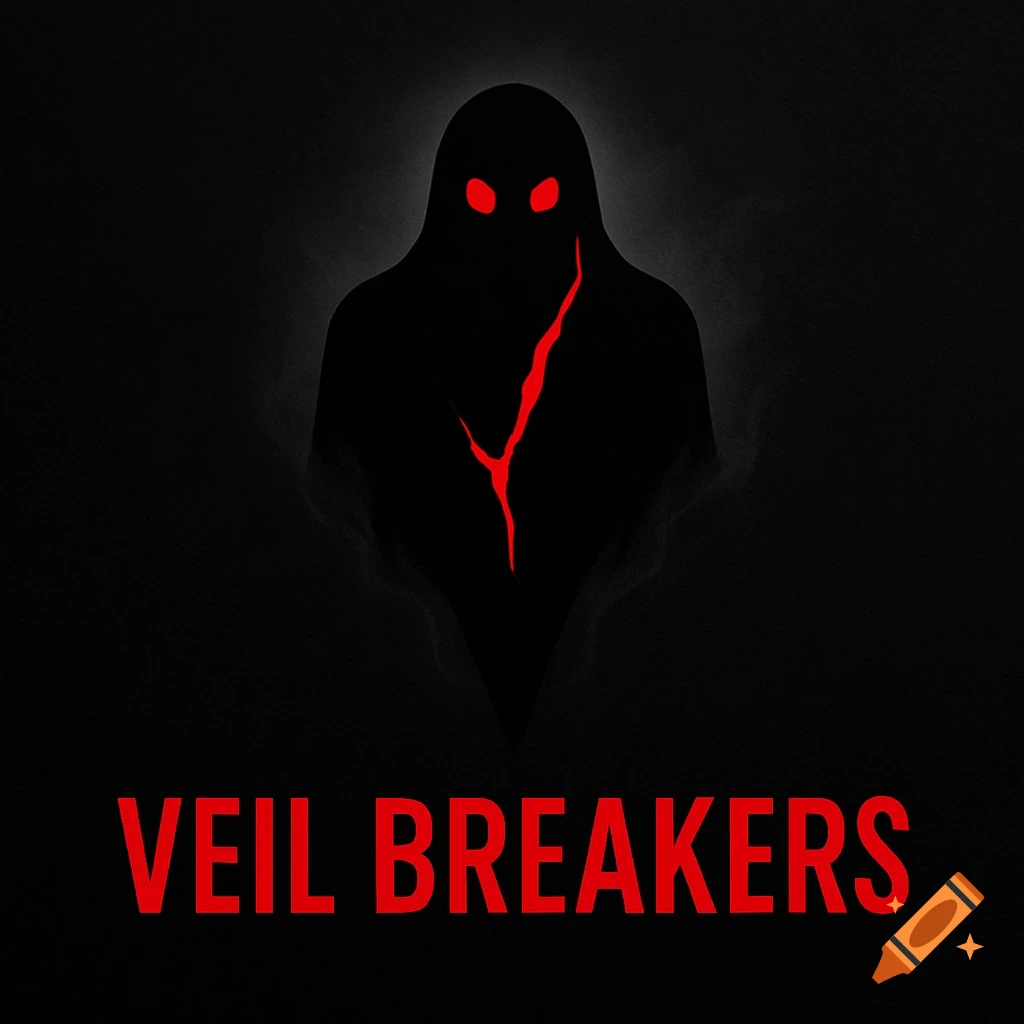 Stylized logo of a dark, ghost-like figure with glowing red eyes and a red crack, with 'VEIL BREAKERS' in red text below.