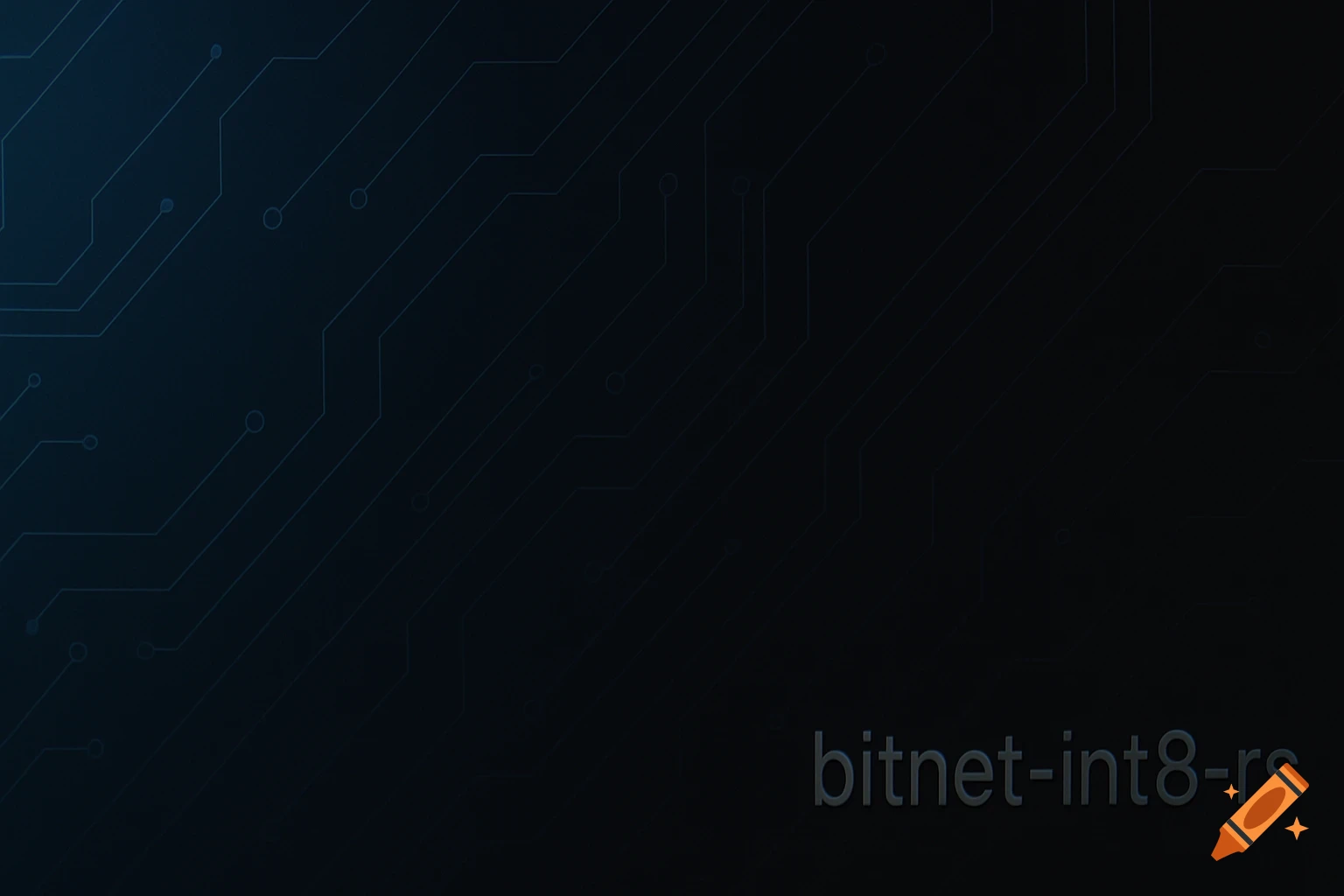 Dark tech gradient banner with subtle blue circuit patterns and text 'bitnet-int8-rs' in the corner.