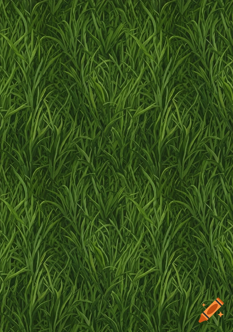 A detailed seamless pattern of lush green grass blades, forming a camouflage texture.