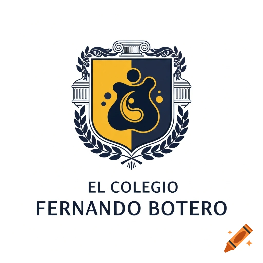Blue and gold school emblem logo with 'EL COLEGIO FERNANDO BOTERO' text.