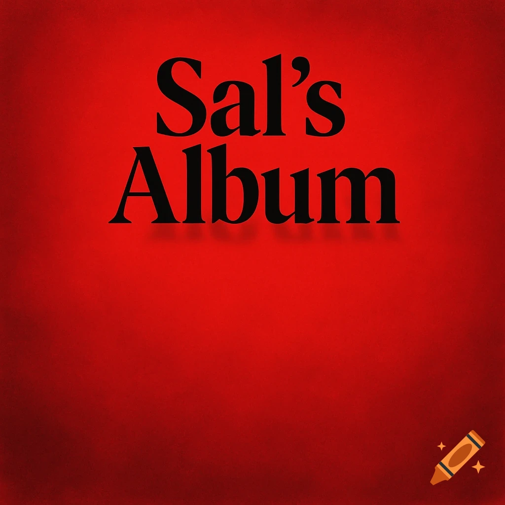 A red album cover with the words "Sal's Album" in black text.