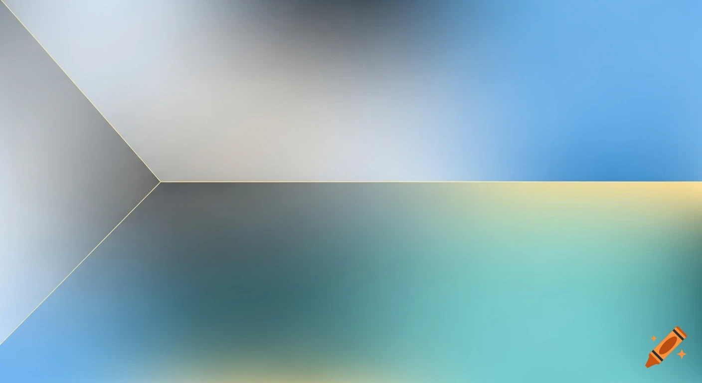 Abstract background with geometric planes in shades of blue, grey, and teal, separated by thin gold lines.