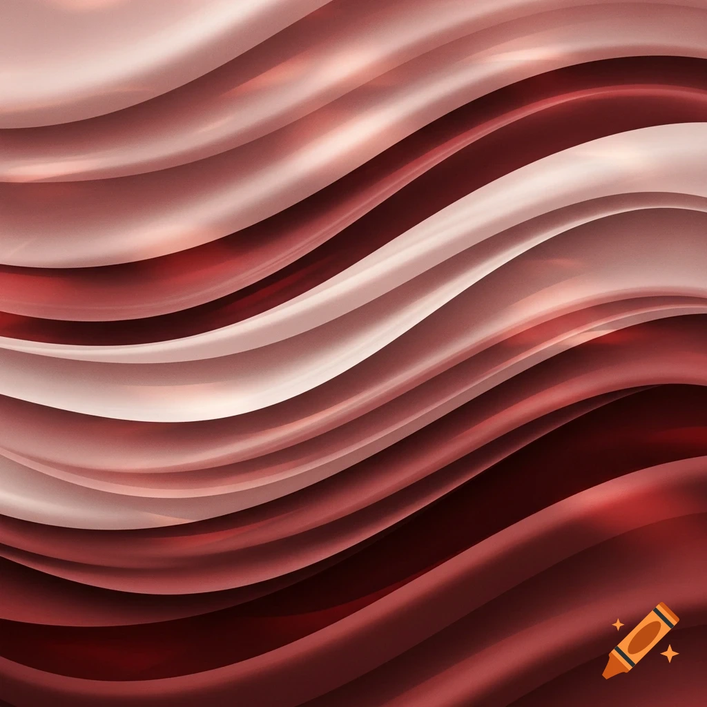 Abstract background with soft, flowing waves of red and white layers, creating a smooth, dimensional pattern.
