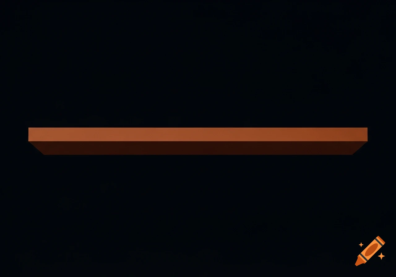 A minimalist 3D rendering of a brown rectangular block on a black background.