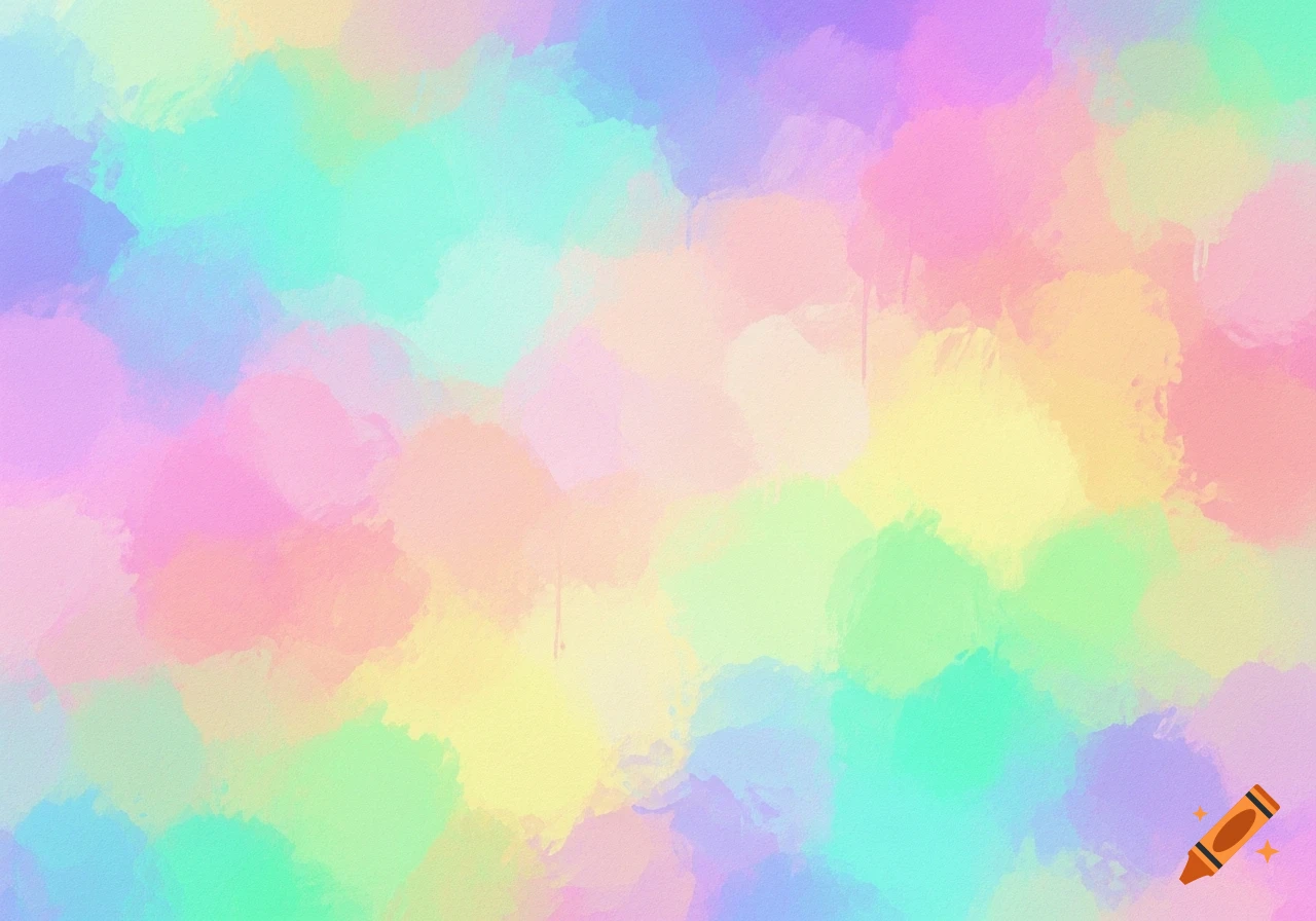 Abstract background with soft, blended patches of various pastel colors like pink, yellow, green, blue, and purple, resembling a watercolor painting.