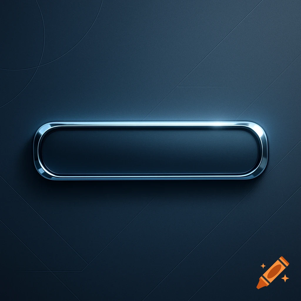 Sleek dark blue abstract background with faint geometric patterns and a central, horizontal metallic-bordered oval bar.