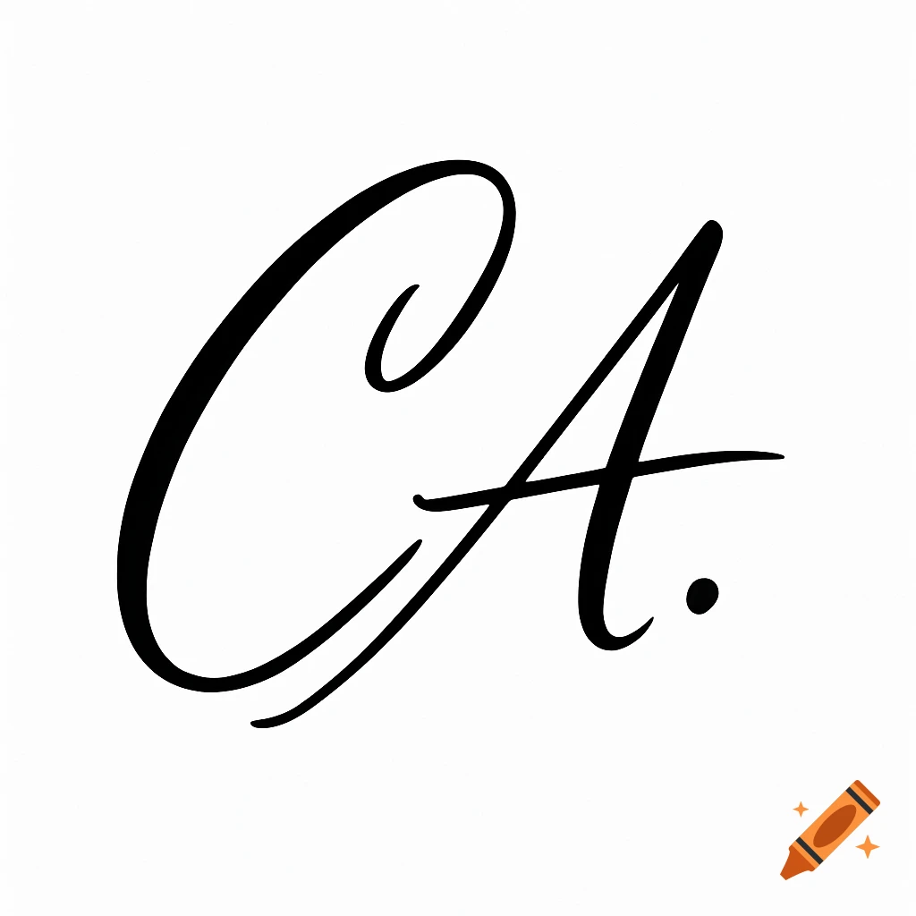 Elegant black script initials C.A. on a white background, styled as a signature.