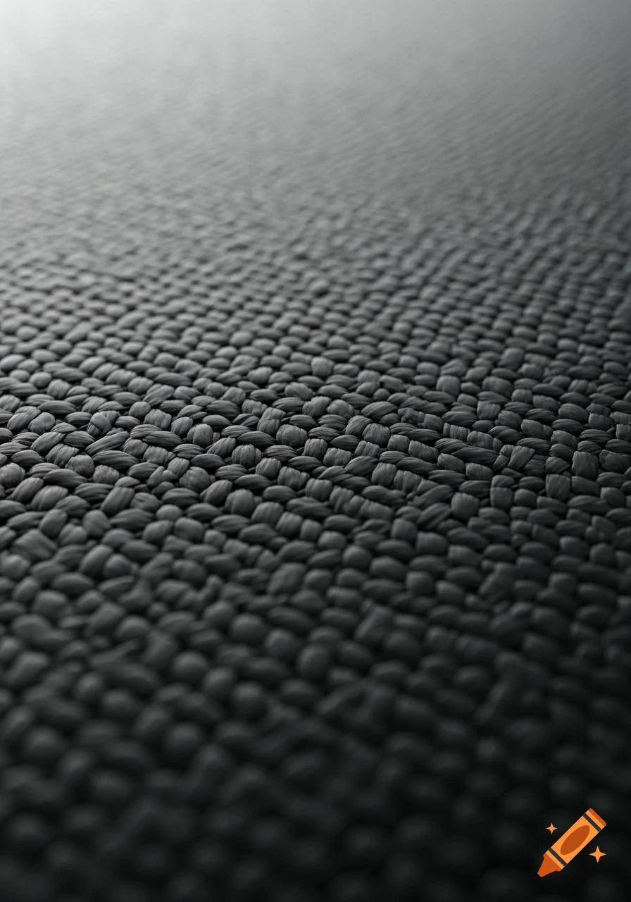 Close-up of a dark, tightly woven texture, resembling carbon kevlar, with a shallow depth of field.