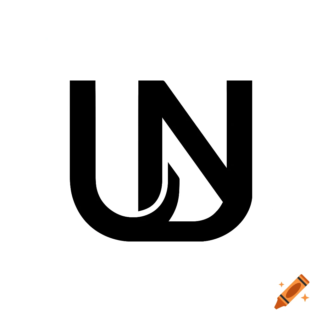 A minimalist black and white logo with the letters 'U' and 'N' intertwined.