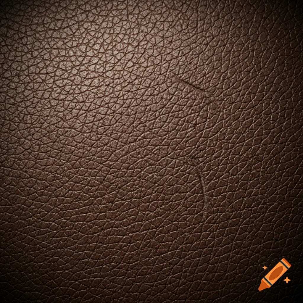 Close-up of dark brown textured leather with subtle indentations.