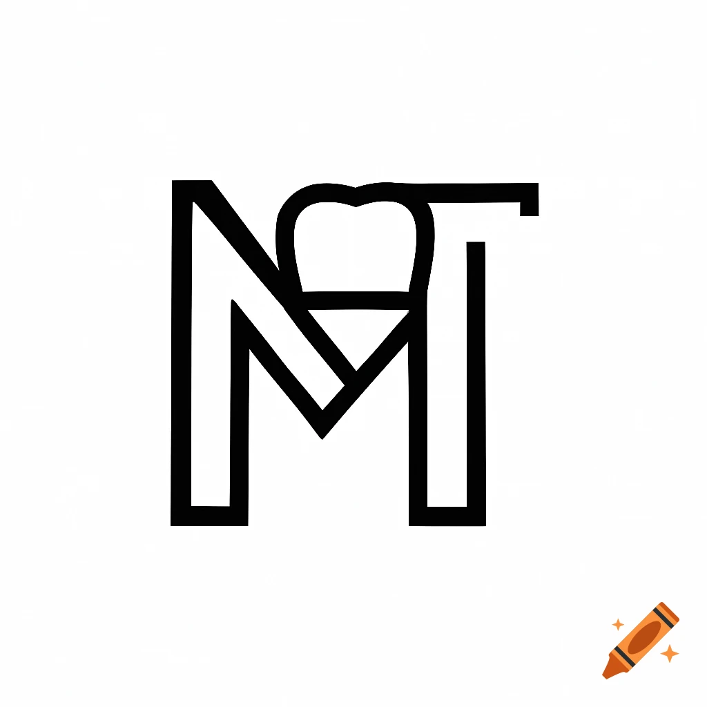 A minimalist black and white monogram logo combining letters 'M' and 'T' with a subtle abstract tooth crown integrated.