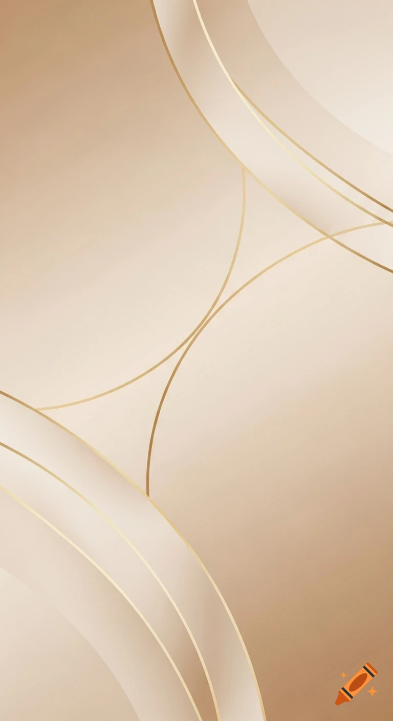 Warm beige and cream background with soft gold, thin, elegant line-art shapes and gentle geometric curves, creating a minimalist luxury aesthetic.