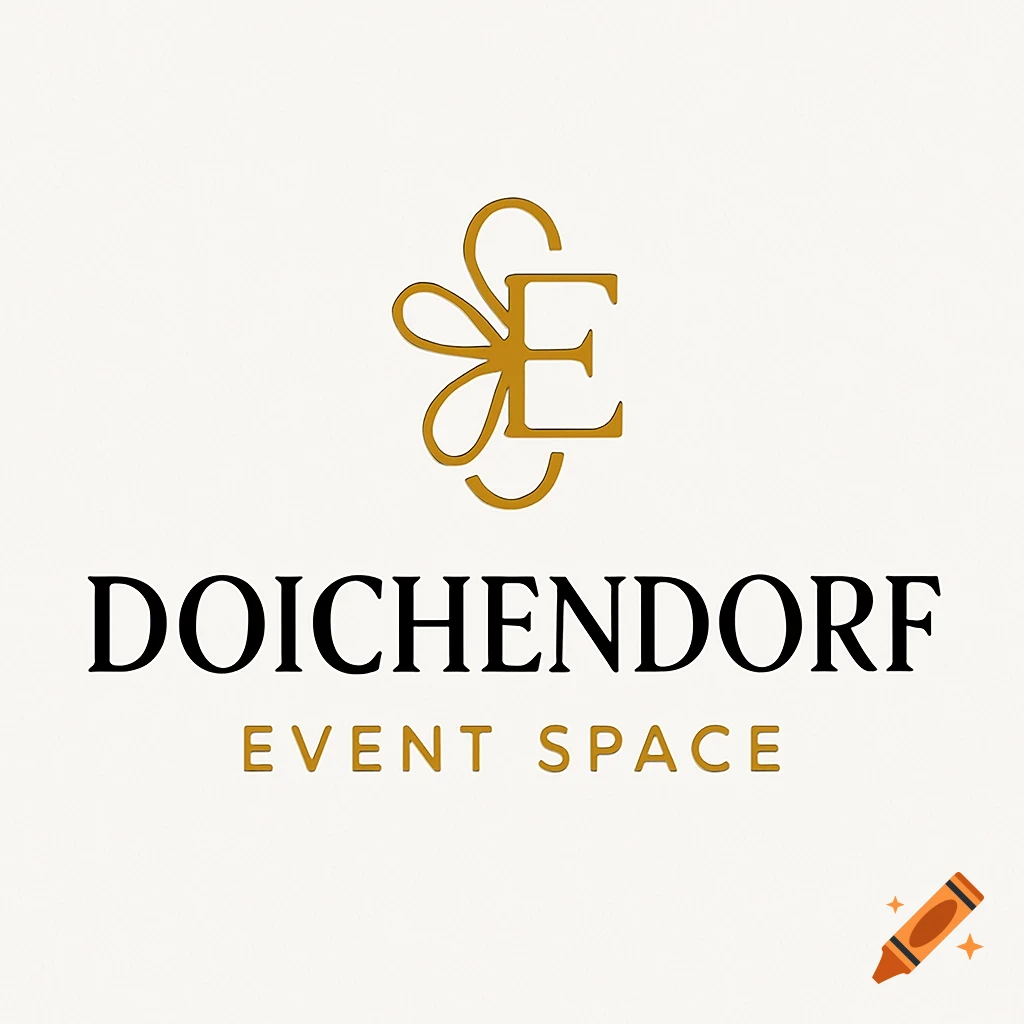 A sleek gold and black logo featuring a stylized 'E' icon and the text 'DOICHENDORF EVENT SPACE' on a light background.