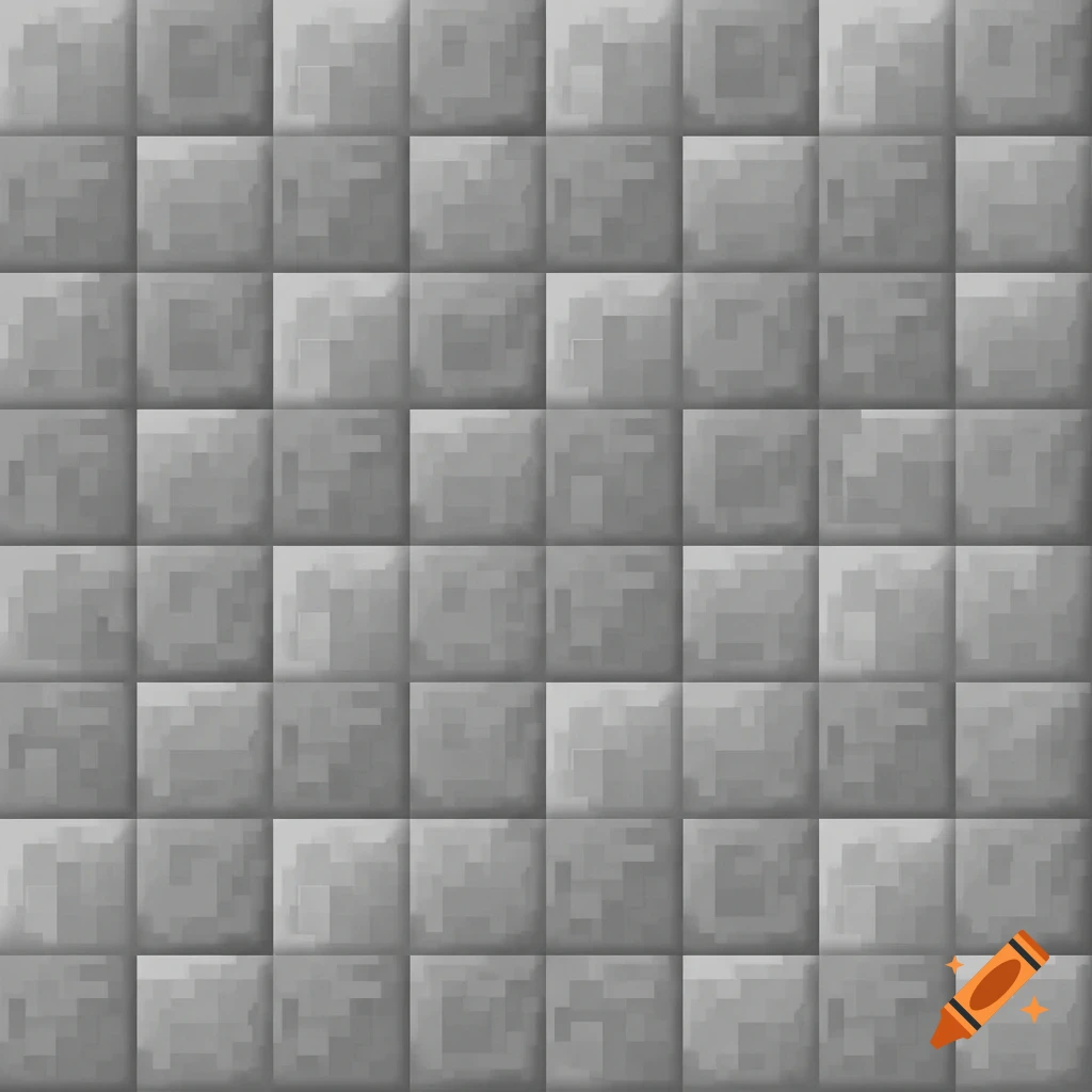 A seamless, pixelated gray stone texture in the style of Minecraft.