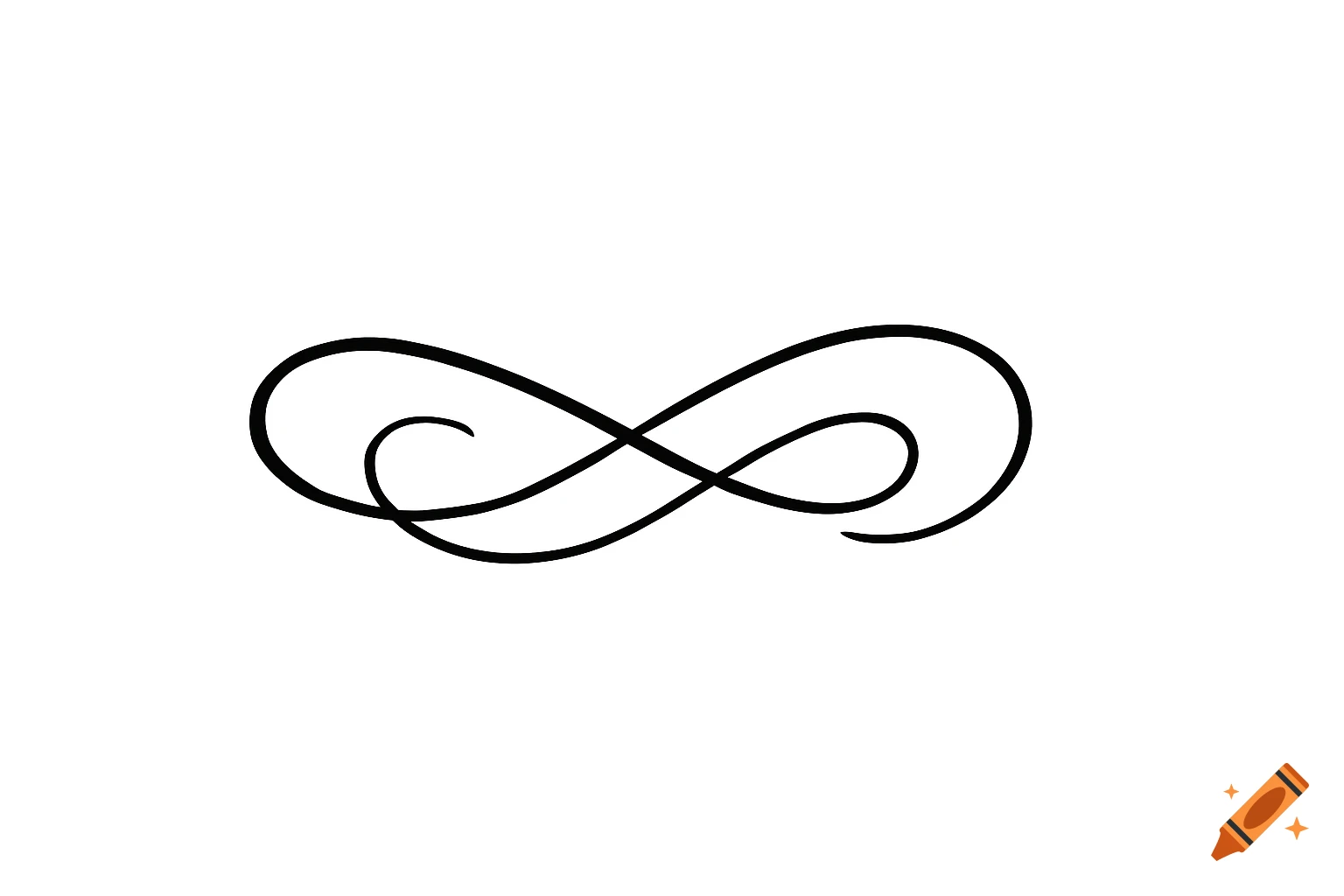 A black, horizontal, calligraphic flourish design with symmetrical scrolls on a white background.