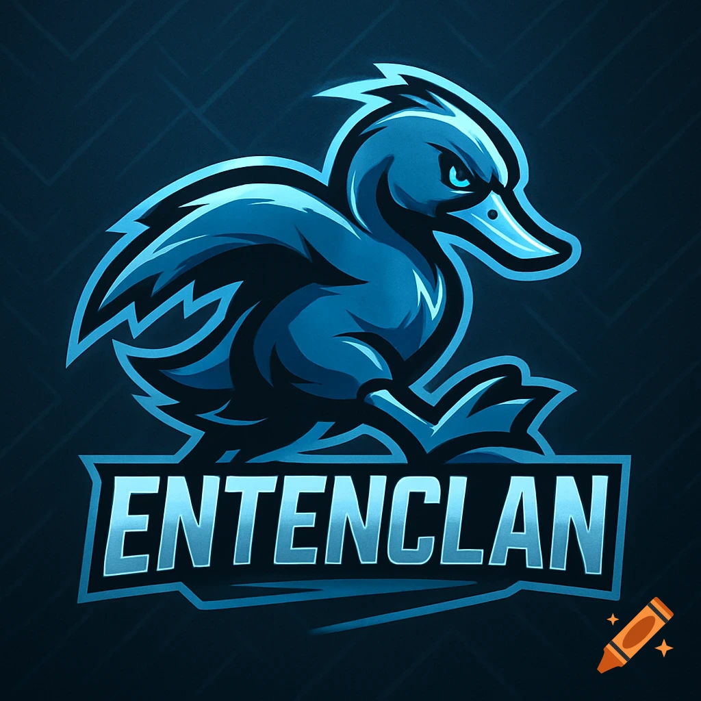 Esports logo featuring an aggressive blue duck with glowing eyes and the text 'ENTENCLAN' below it.