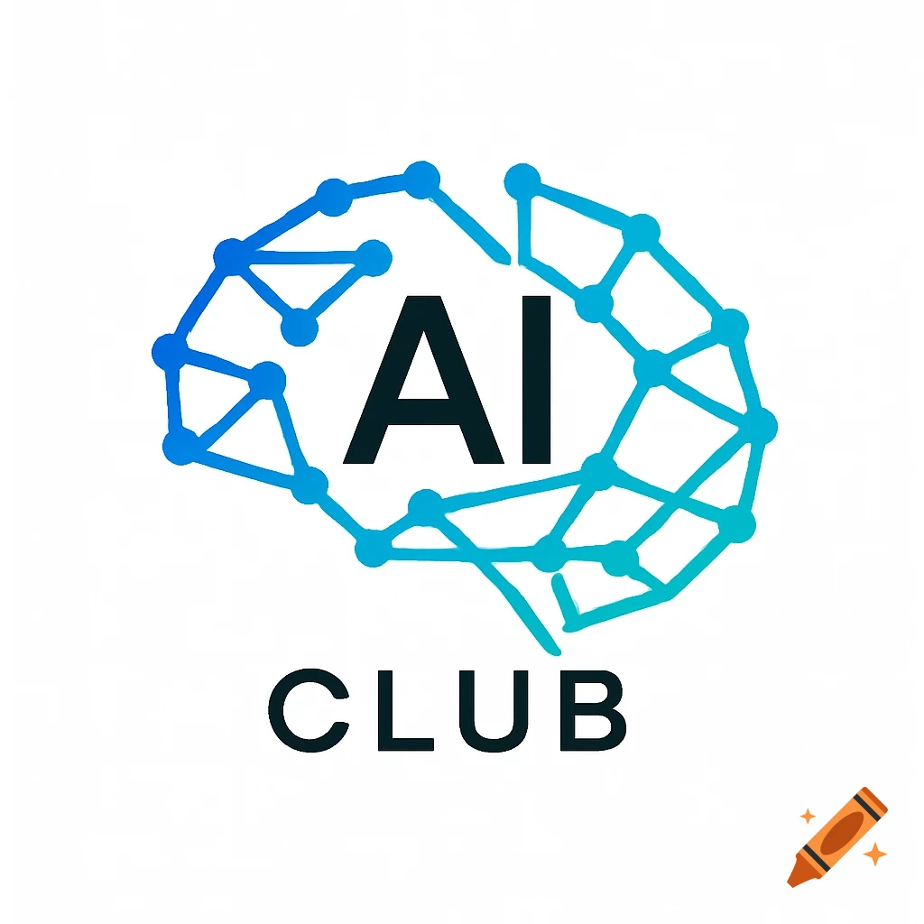 A logo featuring a blue neural network forming a brain shape with "AI" inside and "CLUB" written below.