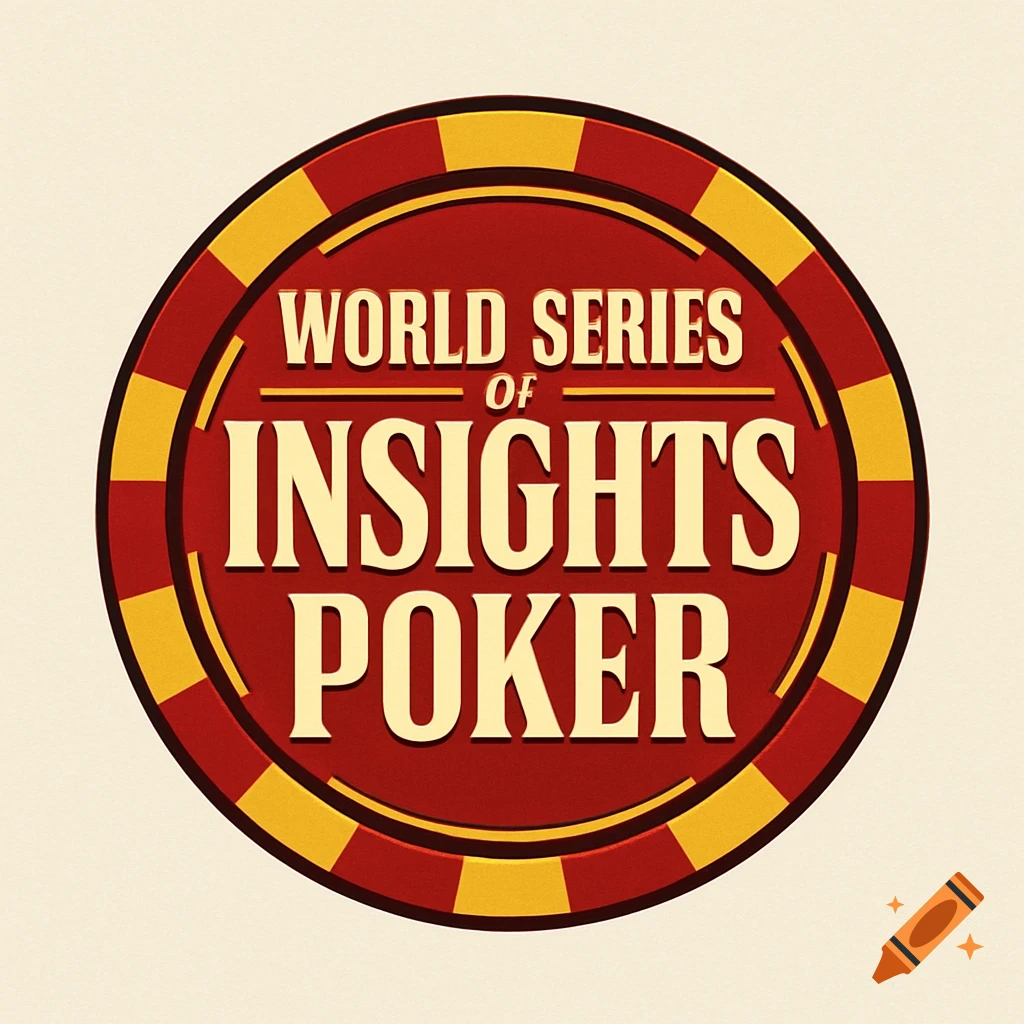 A classic red poker chip logo with yellow checkered edges, featuring the text 'World Series of Insights Poker' in a bold, casino-style font.