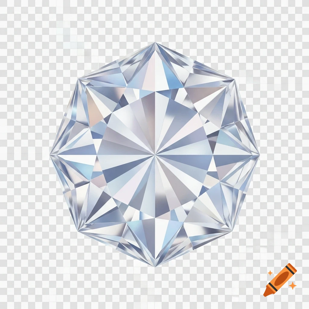 A sparkling clear asscher cut diamond with many facets, on a transparent background.