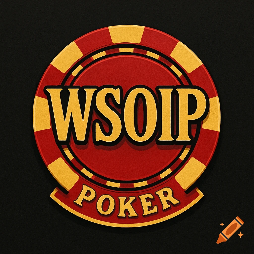 A red and yellow poker chip logo with 'WSOIP' in the center and 'POKER' below.