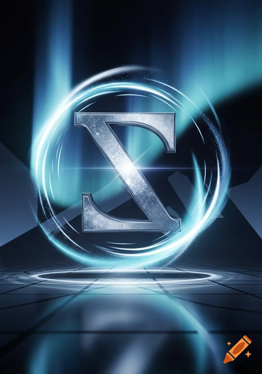 A metallic, textured capital letter S floats within a swirling, glowing blue energy circle against a dark, futuristic grid background.