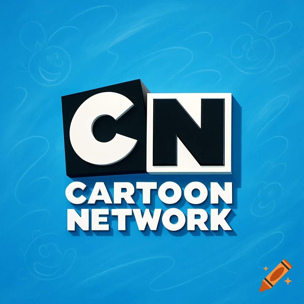 The Cartoon Network logo, featuring 'CN' in block letters and 'CARTOON NETWORK' text below, against a blue background with subtle doodles.