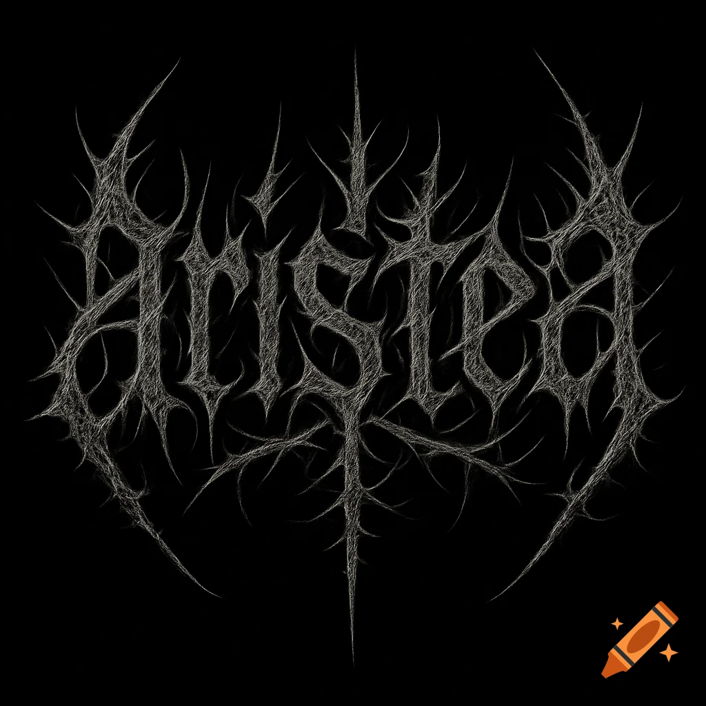 A black metal style logo with spiky, textured, and intertwined grey letters spelling "aristea" on a black background.