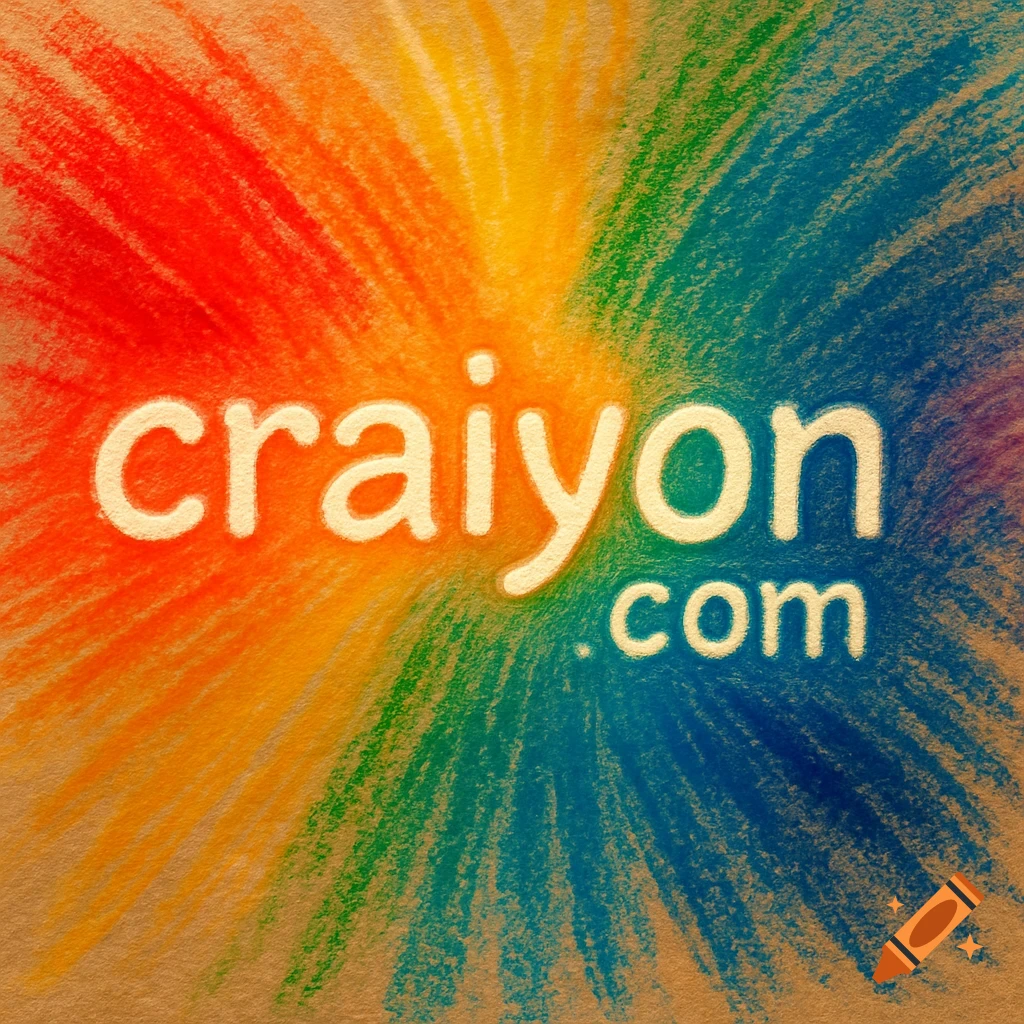 The word 'craiyon.com' in white, embossed text against a vibrant rainbow-colored background with a crayon texture.