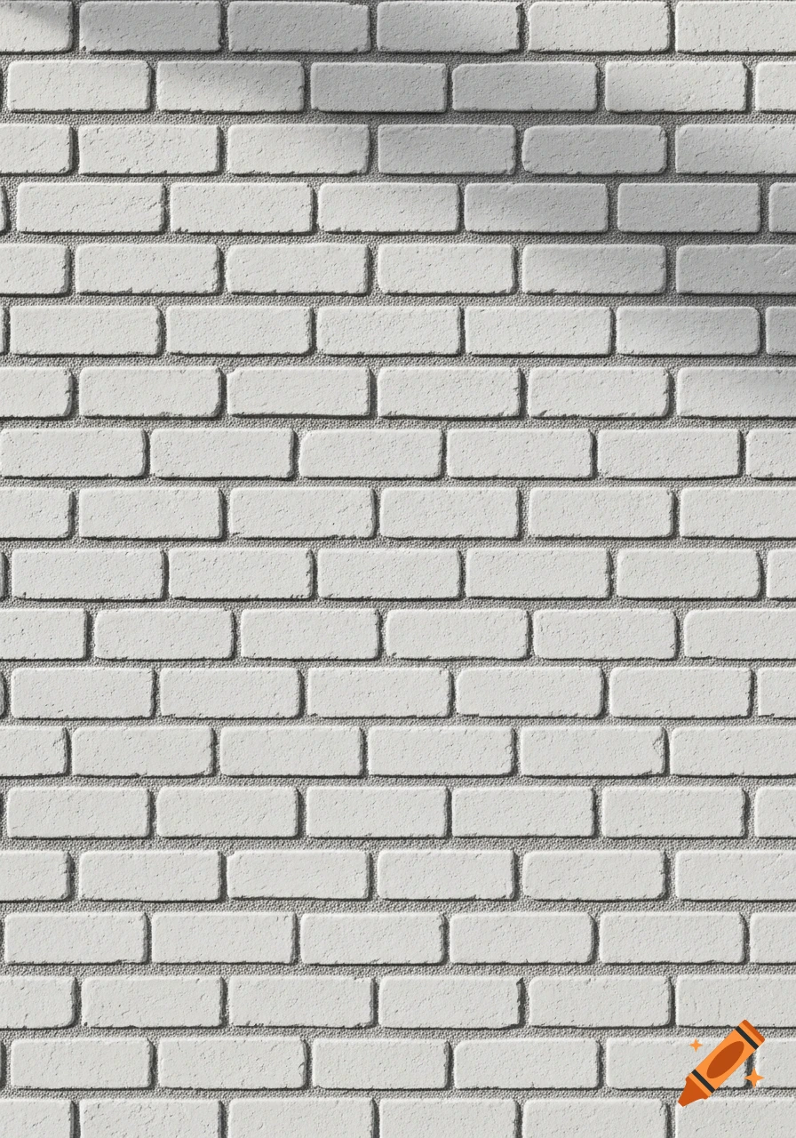 White brick wall with visible mortar lines and subtle shadows.