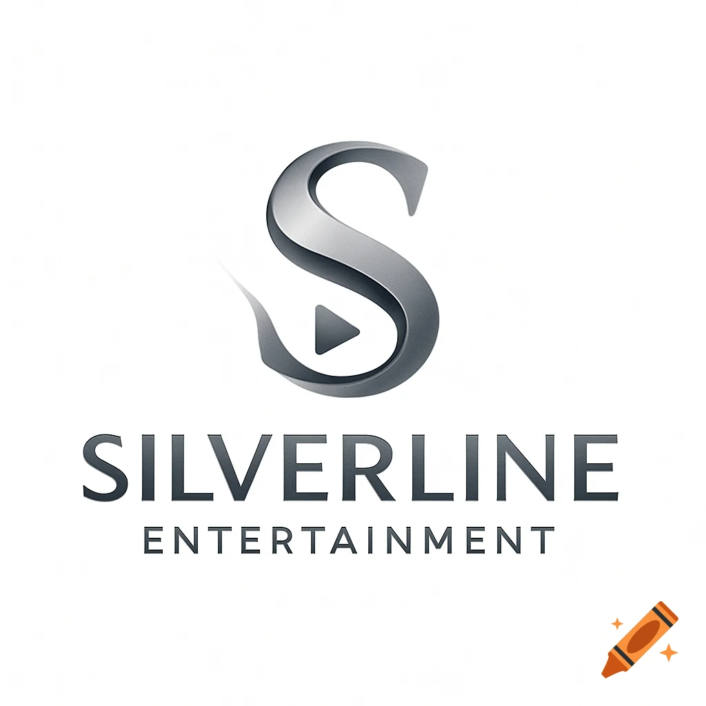 Silverline Entertainment logo featuring a silver 3D 'S' with a play button cutout, above the words 'SILVERLINE ENTERTAINMENT'.