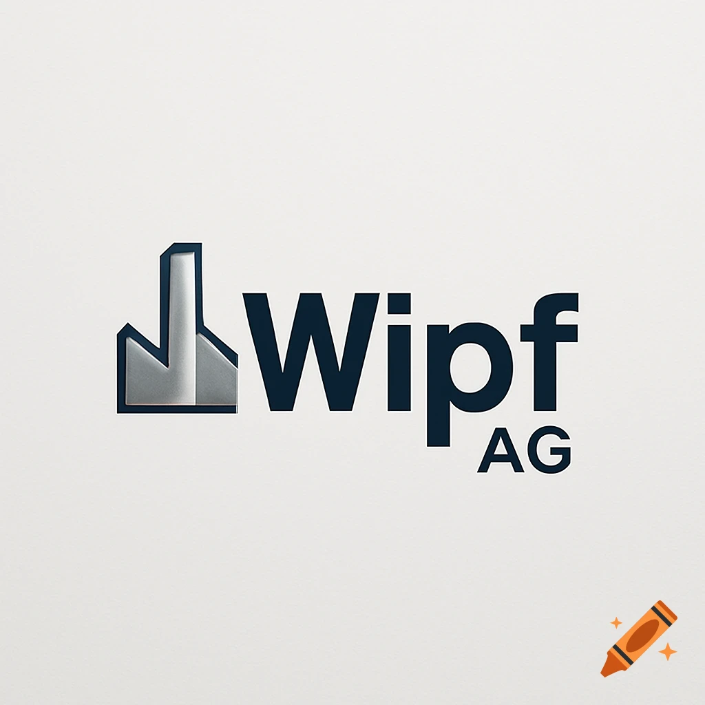 A white background features a dark blue and silver logo for "Wipf AG", with a stylized industrial building symbol.