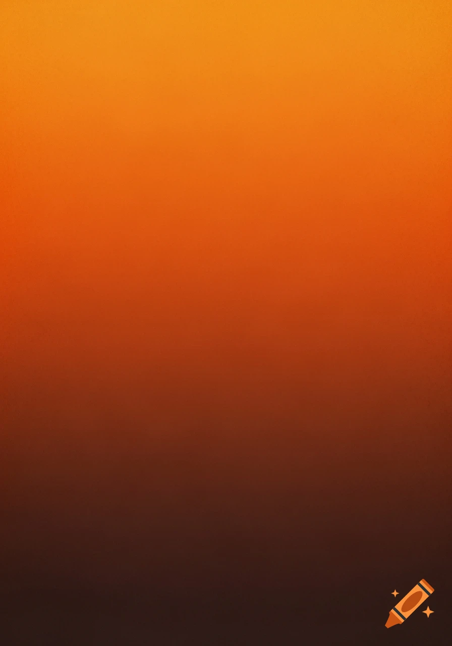 A smooth vertical color gradient from bright orange at the top, transitioning to burnt orange, and ending in dark brown at the bottom.