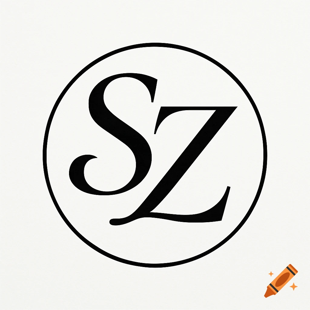 Black and white monogram logo featuring the letters 'S' and 'Z' within a circular outline.