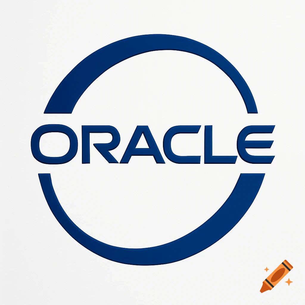 A blue, 3D embossed Oracle logo, featuring the word "ORACLE" within a stylized circular arc, on a white background.