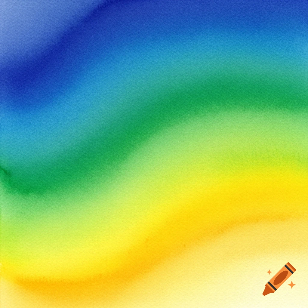 Watercolor gradient background with hues of blue, green, and yellow blending smoothly.