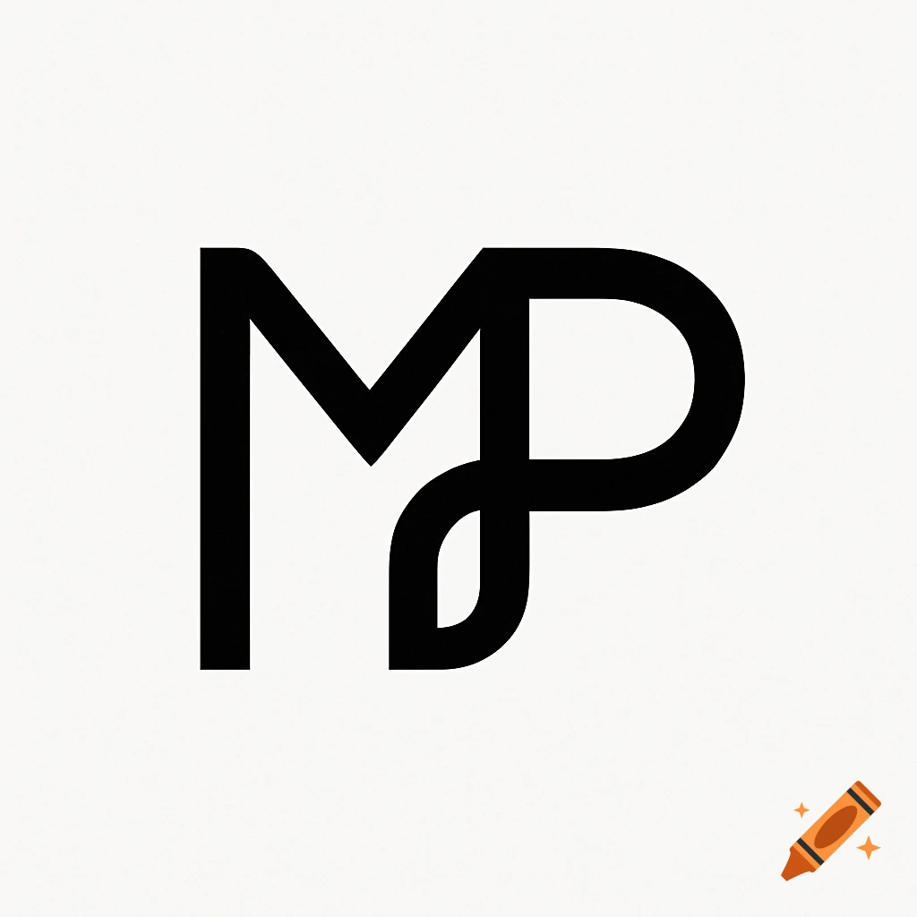 A modern, minimalist black logo combining the letters 'M' and 'P' in a sleek design on a white background.